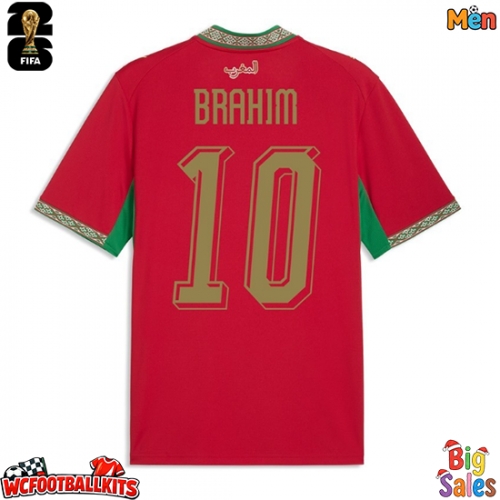 Morocco Brahim Diaz #10 Replica Home Stadium Shirt World Cup 2026 Short Sleeve